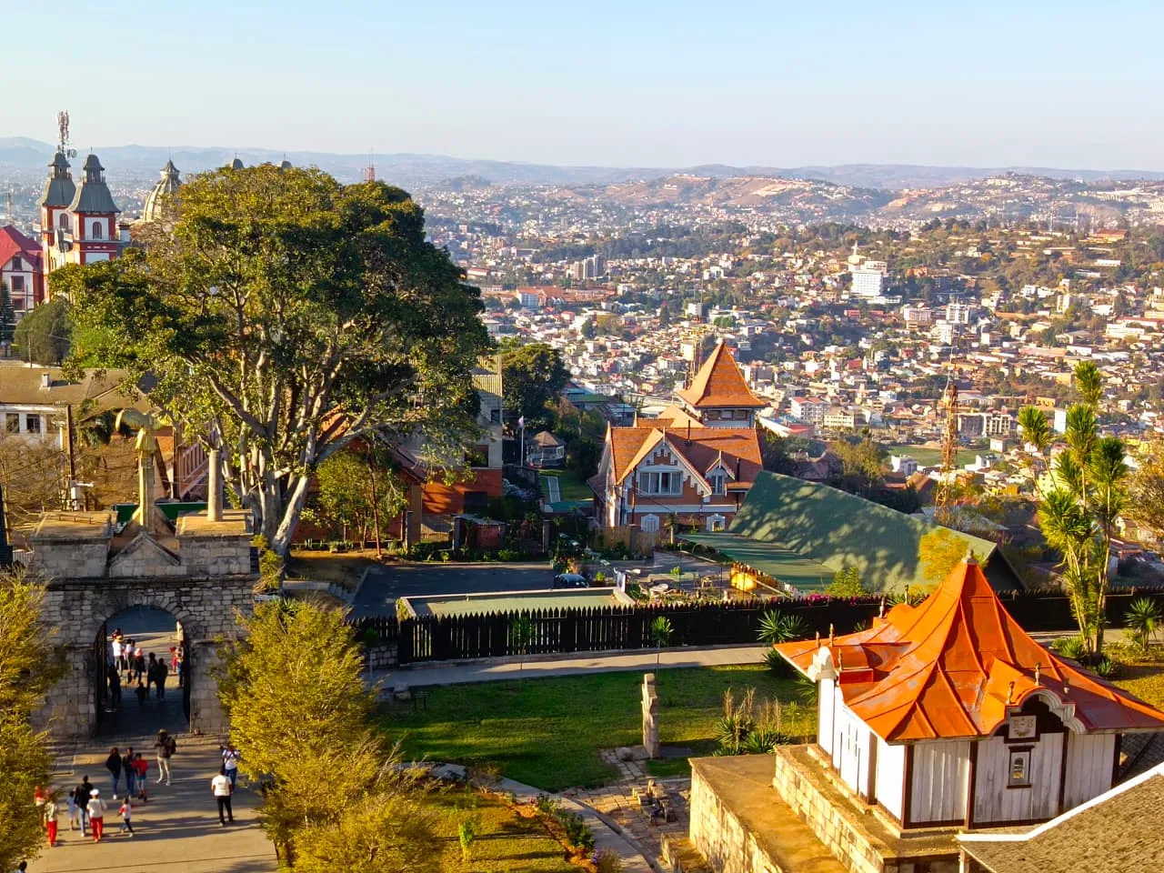 View over Antananarivo from the Rova hill in the evening light