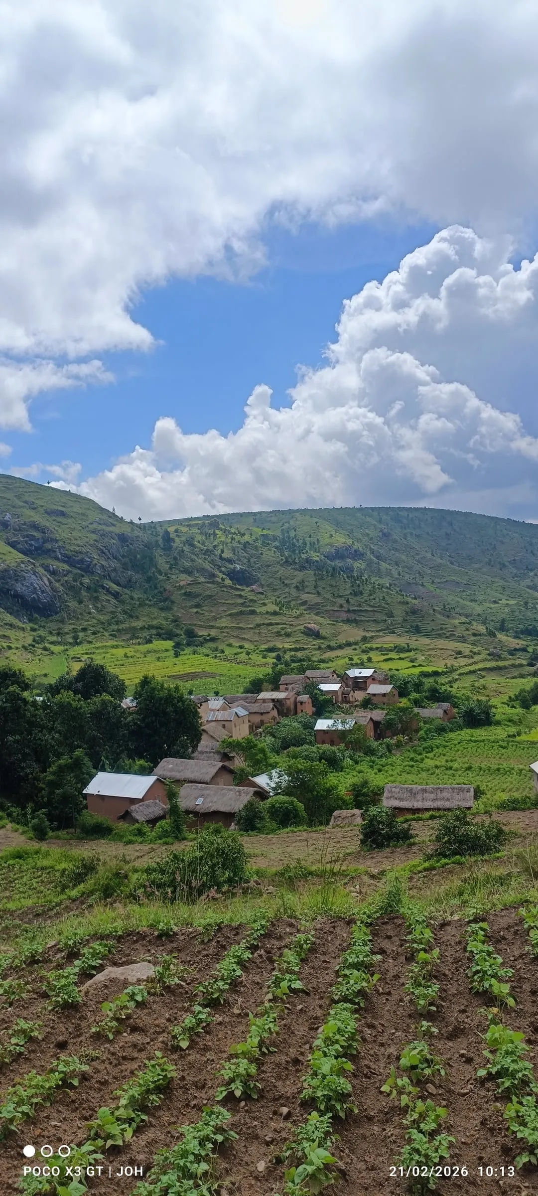A village in the green hills along the RN1