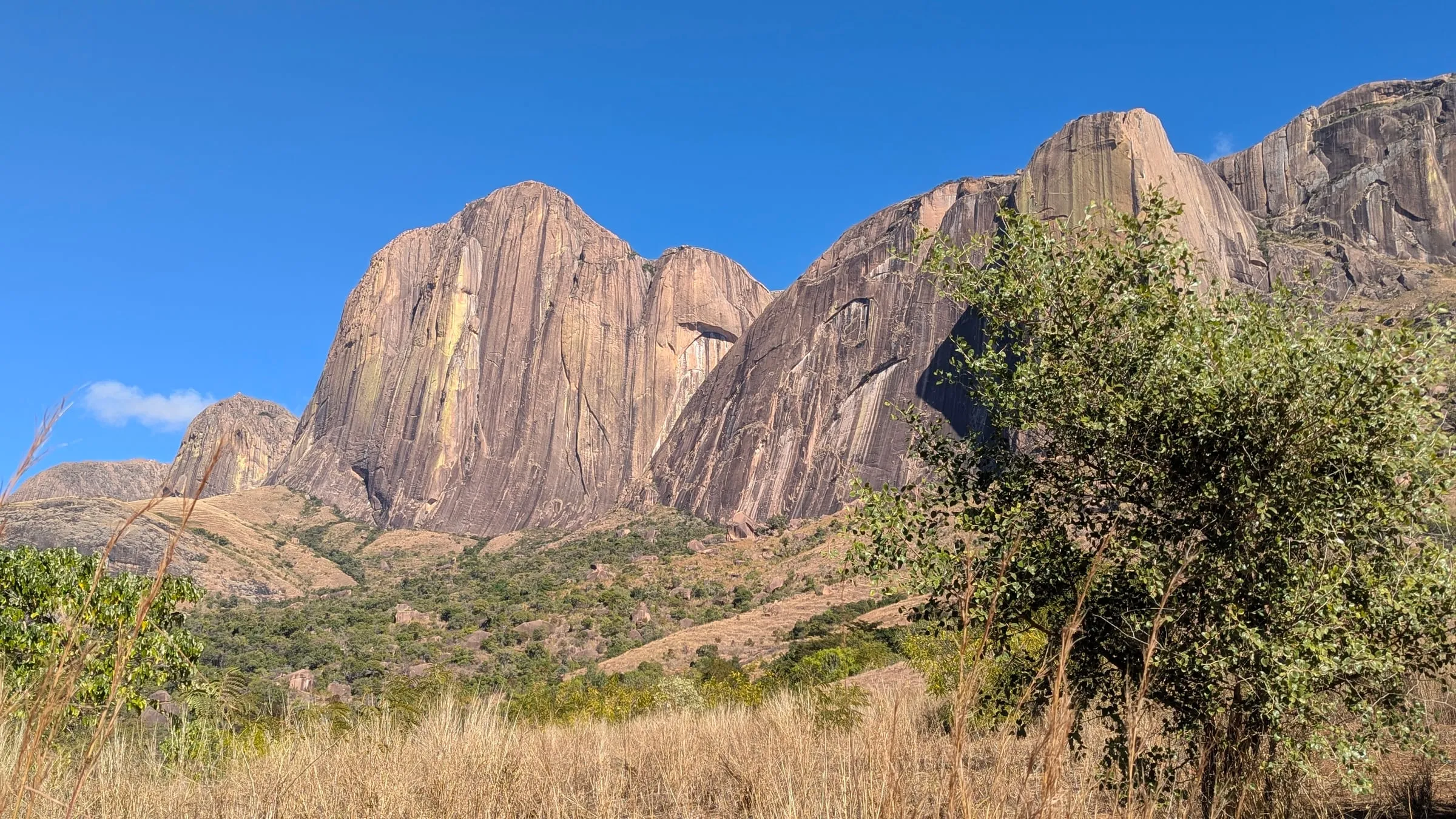 The granite cliffs of the Tsaranoro massif